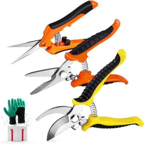 3 Pack Garden Pruning Shears with Gloves