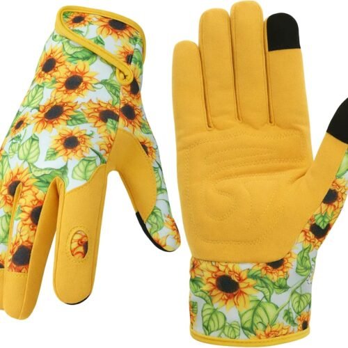 Thorn Proof Gardening Gloves for Women with Touchscreen Fingertips and Breathable Fabric for Yard Work