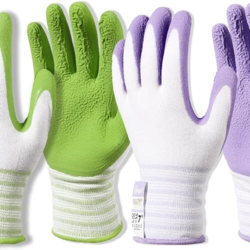 Breathable Bamboo Fiber Garden Gloves with Rubber Coating, Touch Compatible, Available in S to XL