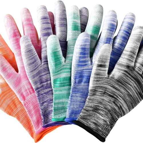 Breathable Rubber Coated Garden Gloves for Women, Multi-Purpose Gardening Gloves, 6 Pairs